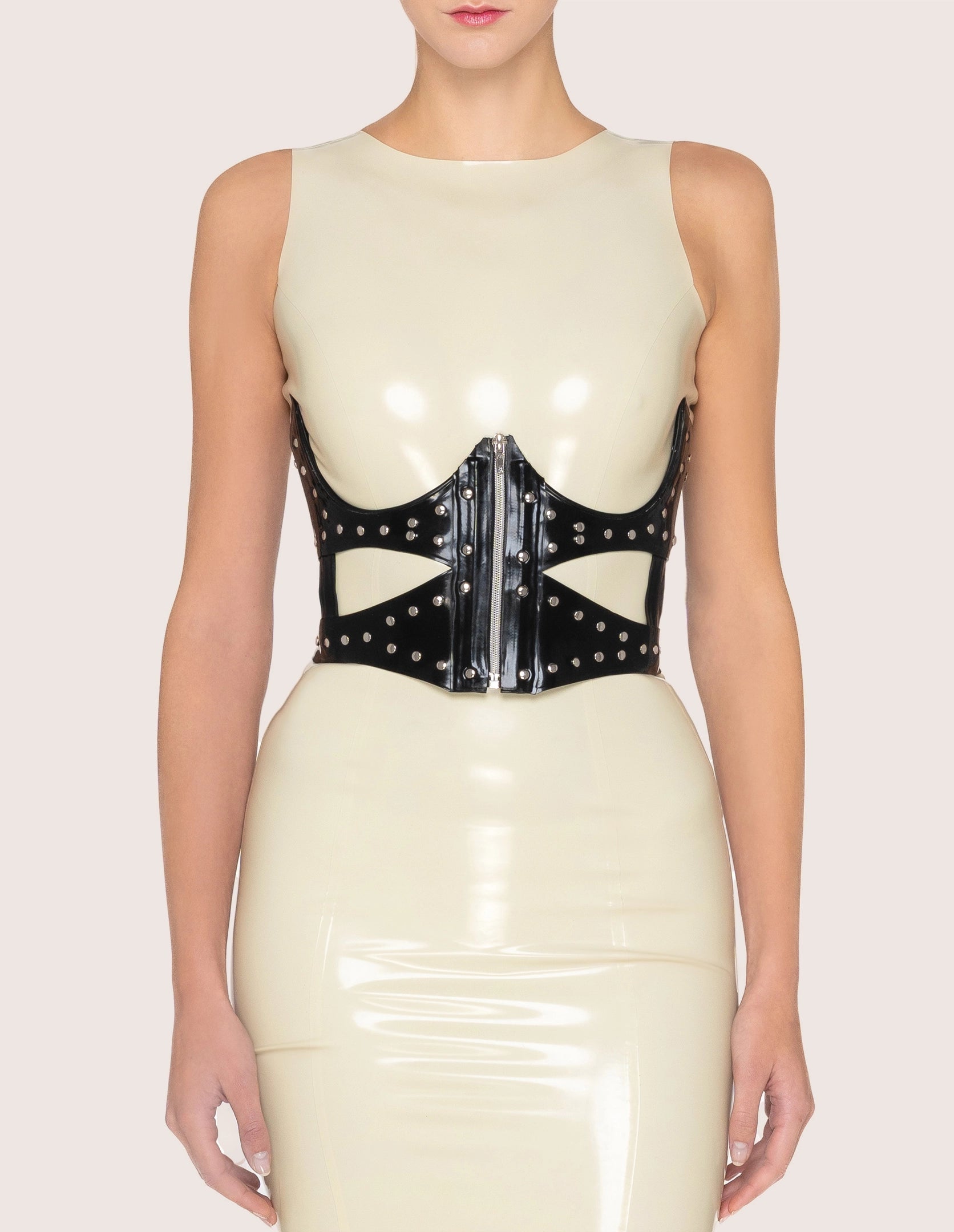 Latex Rivet Corset - VOID CONTROL