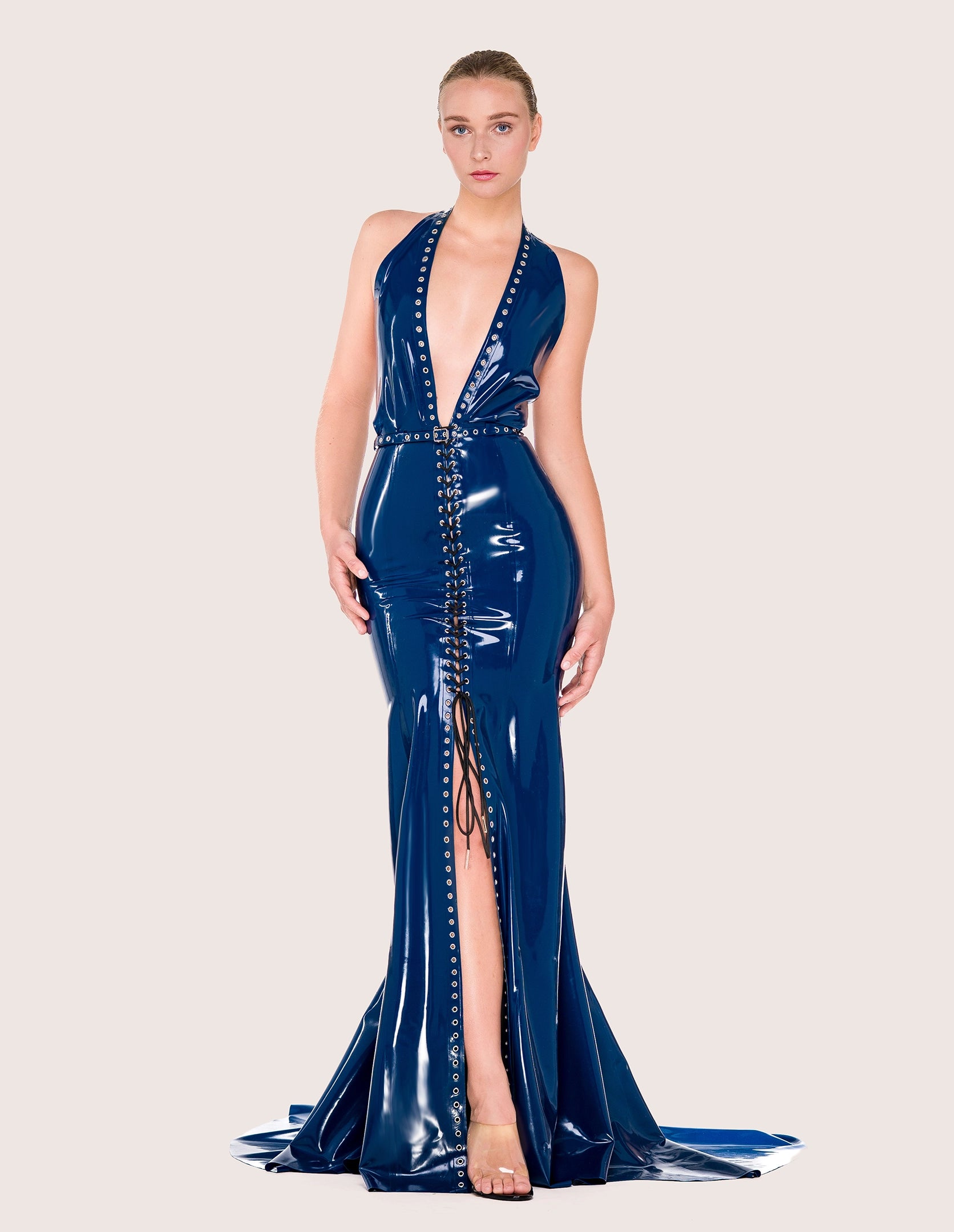 LATEX DOMINION LACE GOWN