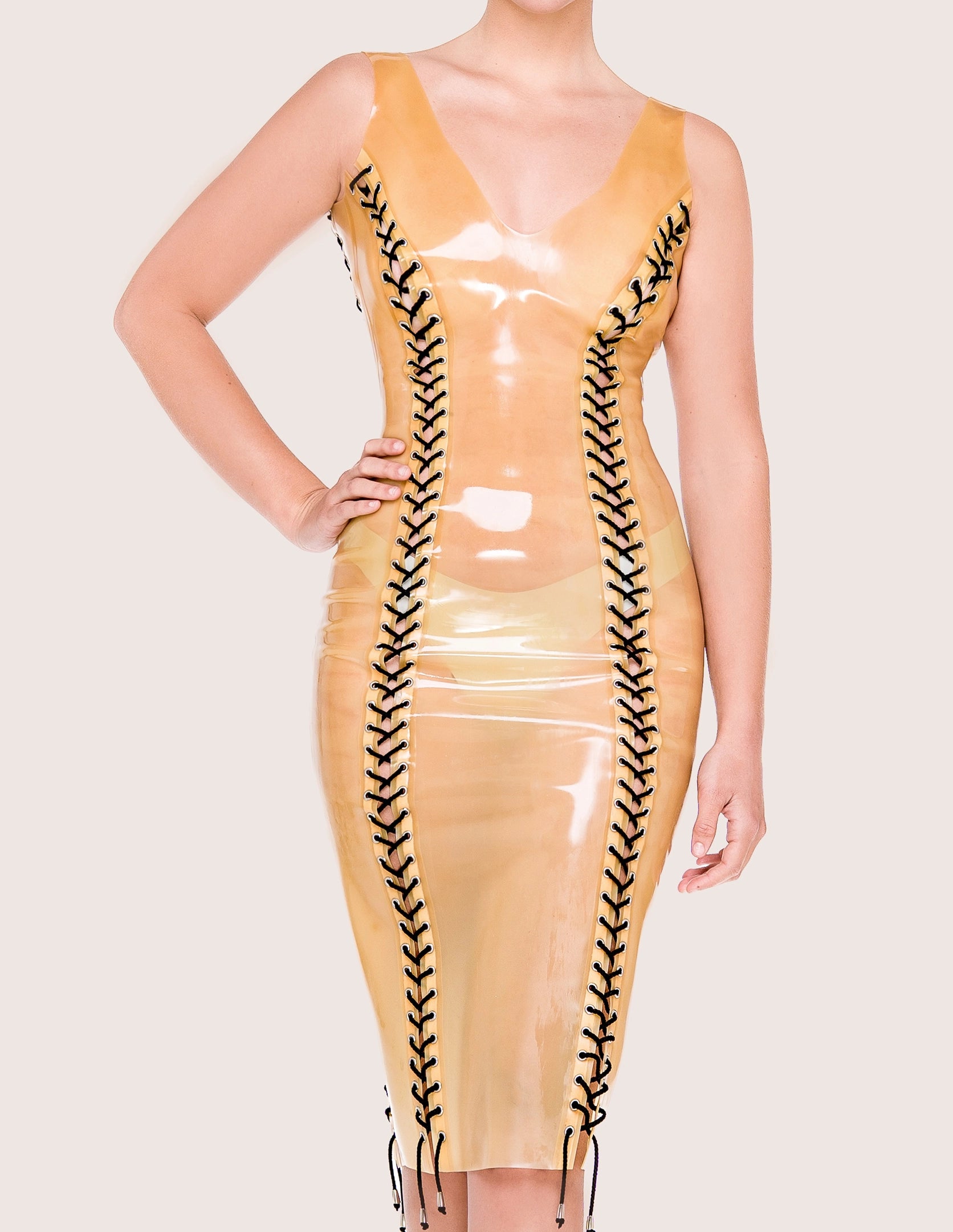 EPIC SCULPT LACE MIDI DRESS