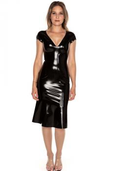 Latex Kleid mit V-Ausschnitt