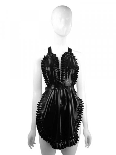 LATEX ruffled apron